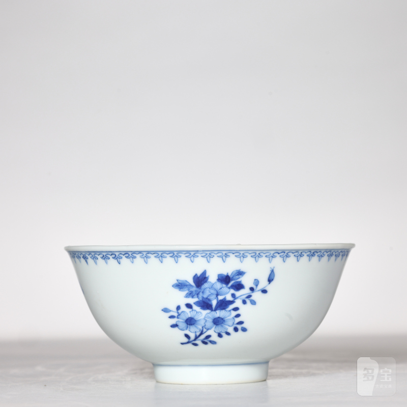 清光绪 青花花卉纹碗 - 图3